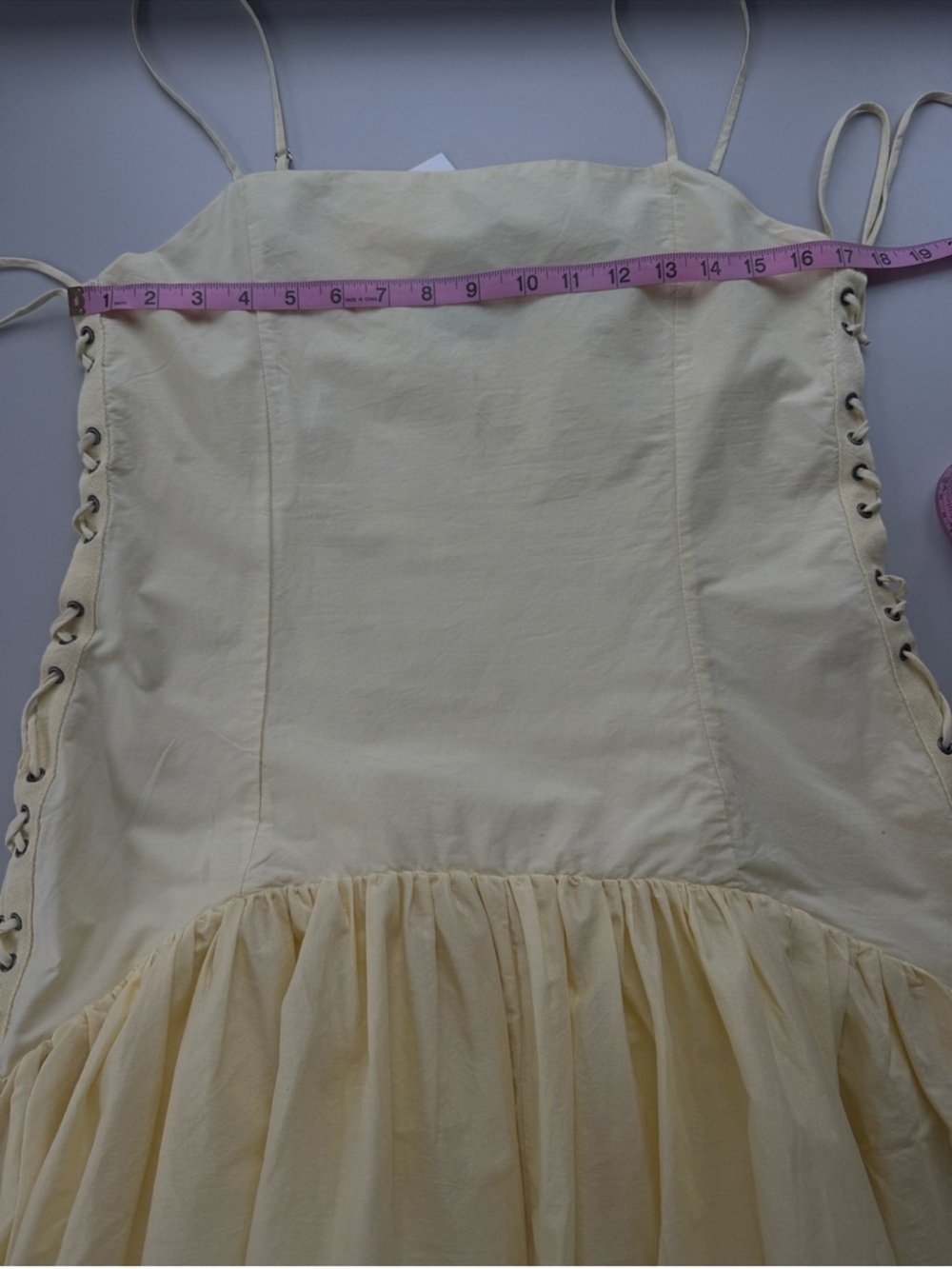 Zara Light Yellow Spaghetti-Strap High-Low Ruffle Dress - Picture 7 of 8